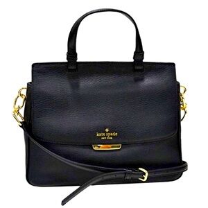 Kate Spade | Black leather | Medium | Rea Robinson | Satchel Crossbody Bag